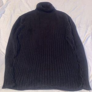 Vtg Anchor Blue Sweater Black Turtle Neck Size XL
